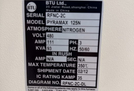 BTU Pyramax 125N 10 Zone Lead Free Reflow Oven - 2012 Super Clean/low usage- PENDING