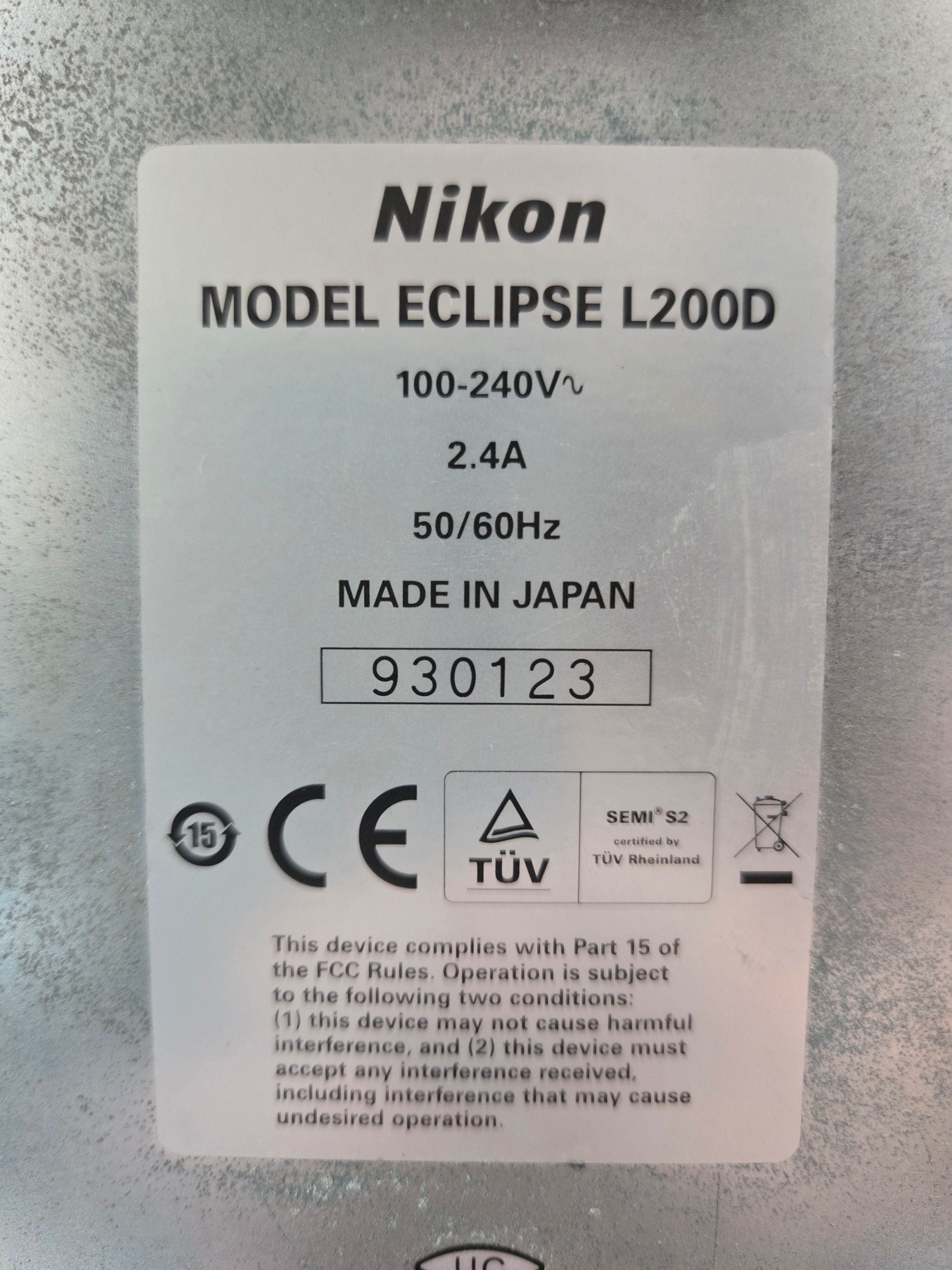 NIKON Eclipse L200D Semiconductor Microscope #930123