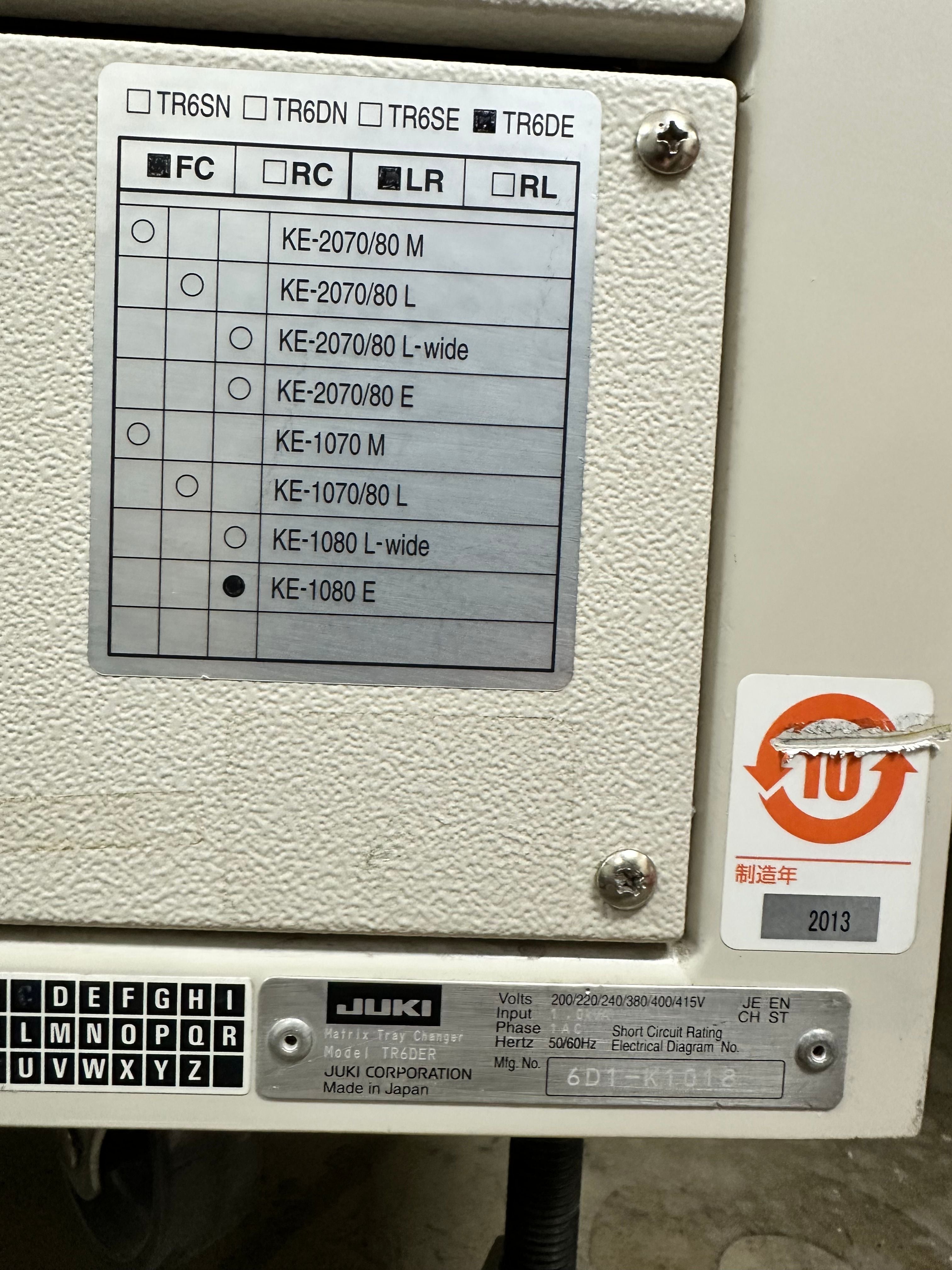 JUKI KE-1080E Pick and Place w/ TR6 #1801L1146