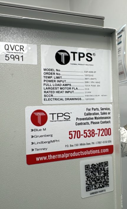 Blue M ESP-400B 208V 260C Bake oven 2.8 Cu-Ft #120722-02