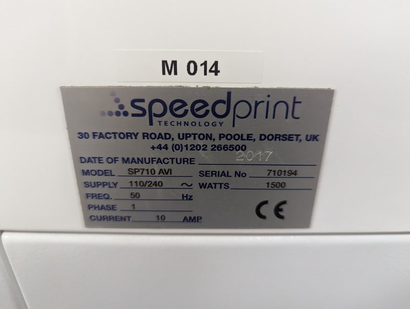Speedprint Europlacer SP710 AVI 2017 Inline Screen Printer