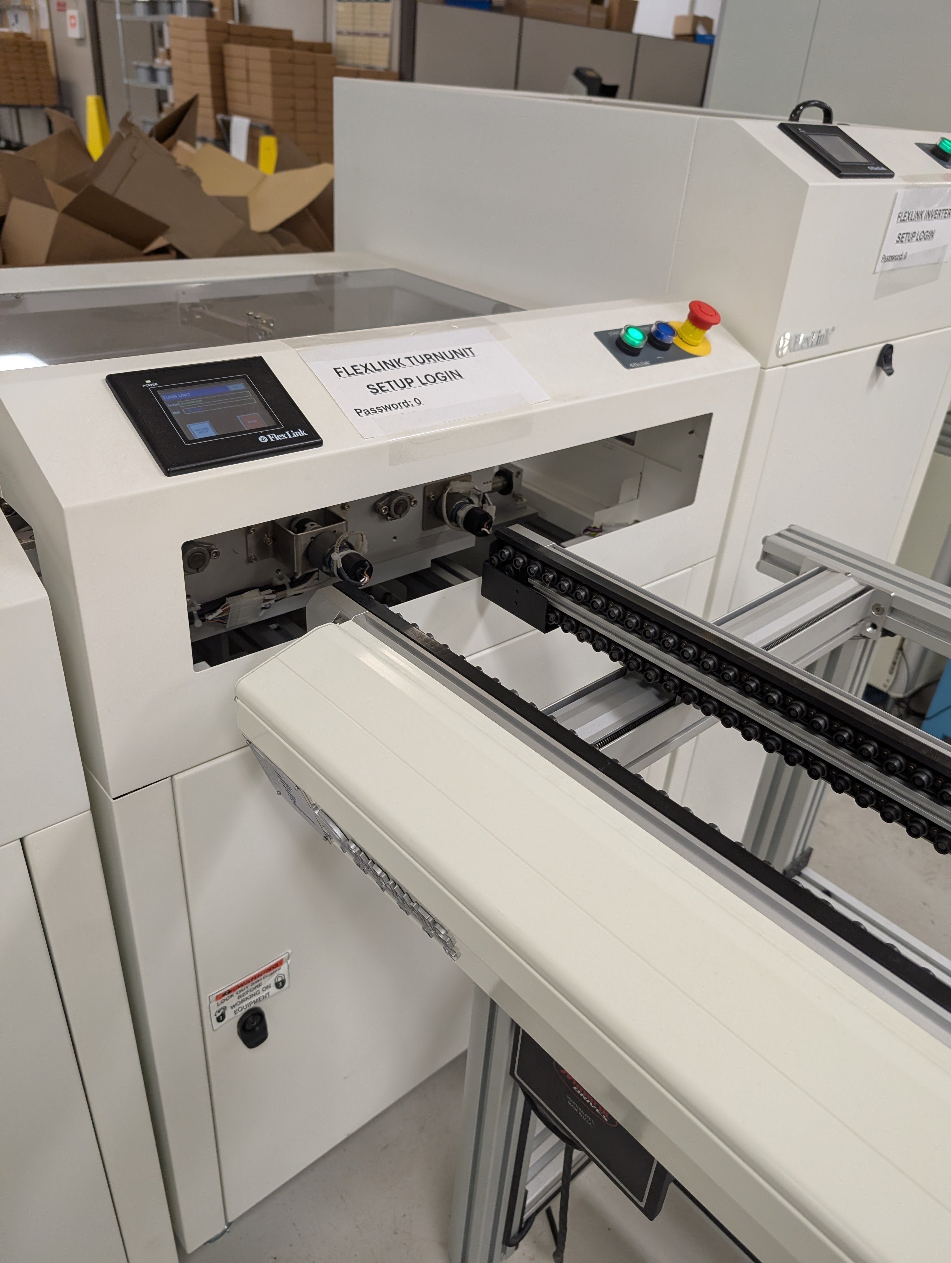 FLEXLINK 1-TN 90 degree Turn / Sorting - Pass through conveyor - Right turn