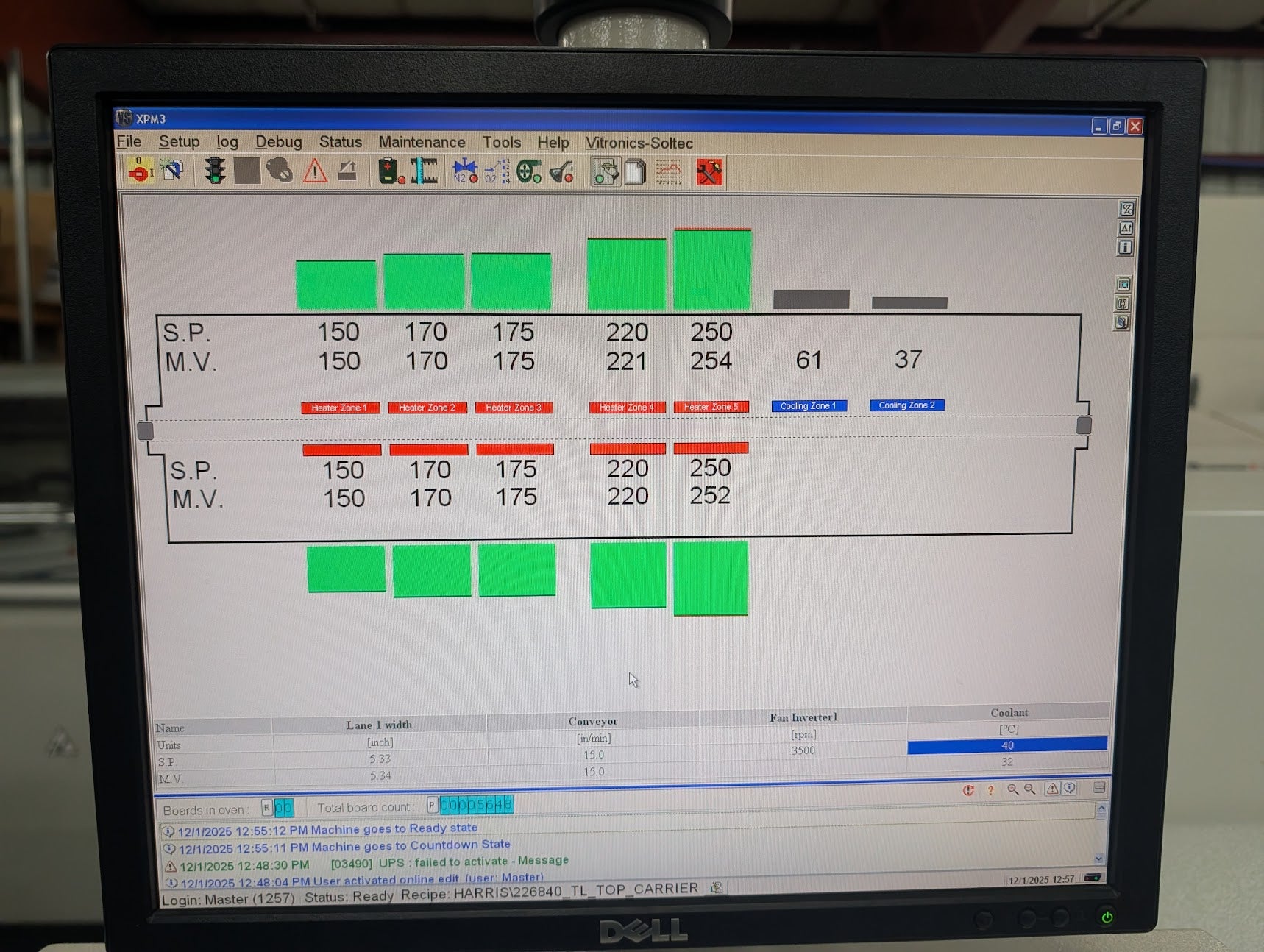 Vitronics Soltec XPM3-520 5 Zone N2 Capable Lead Free Reflow oven 208V