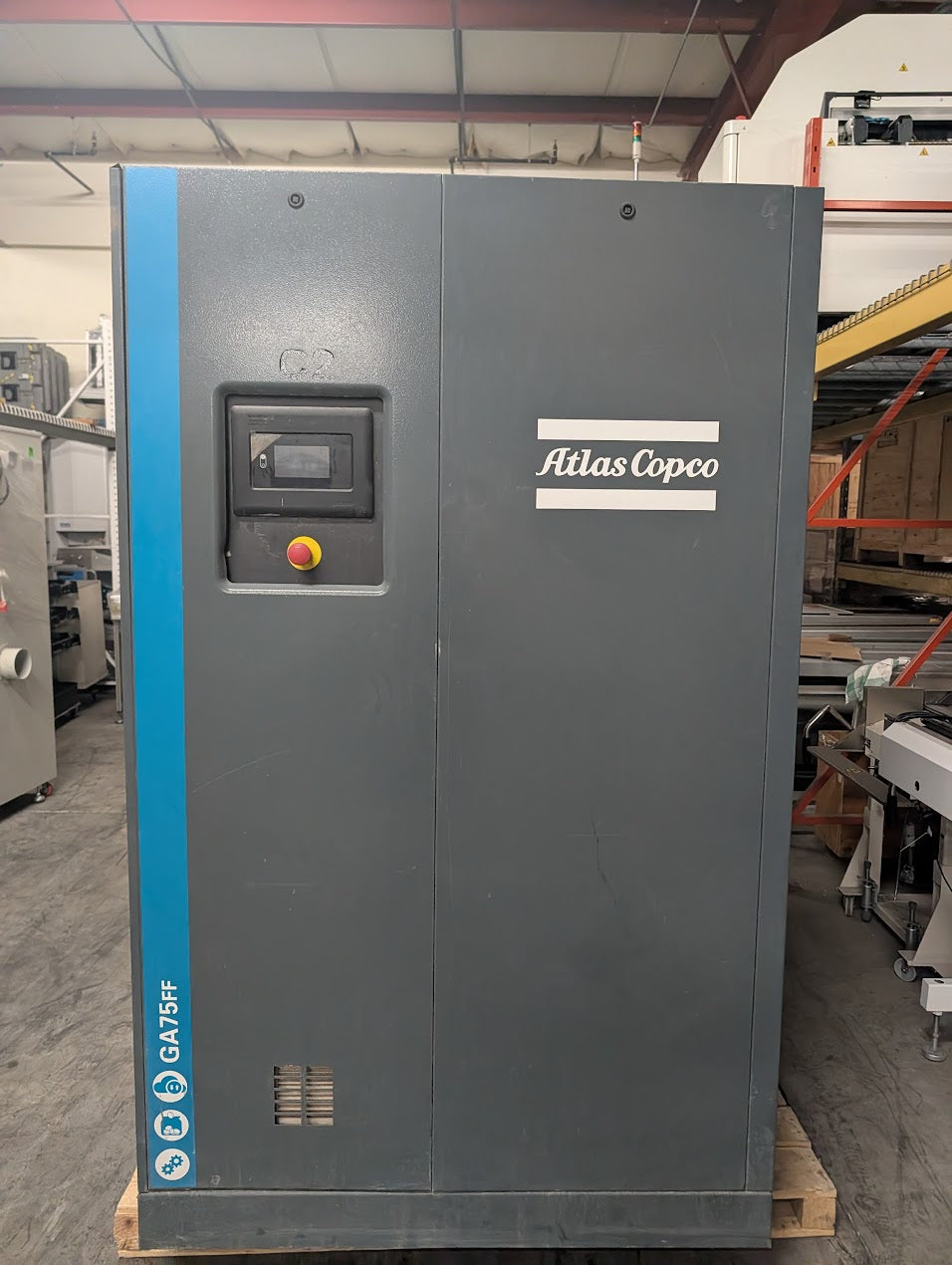 Atlas Copco GA75 FF 2023 100 HP Rotary Screw Air Compressor + FX250 2023 Dryer