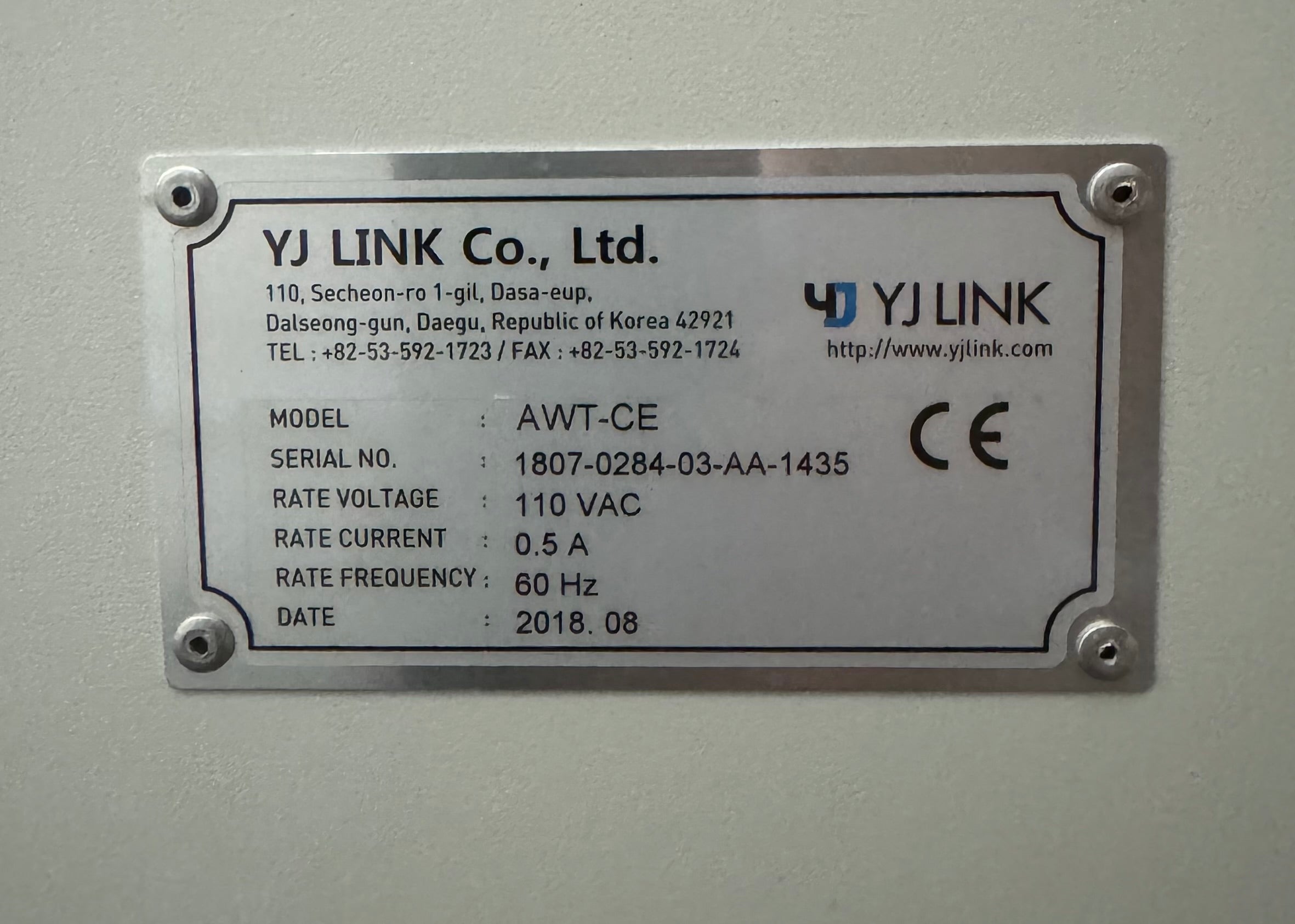 YJ Link AWT-CE 1M inspection conveyor w/ Dust Cover 2018