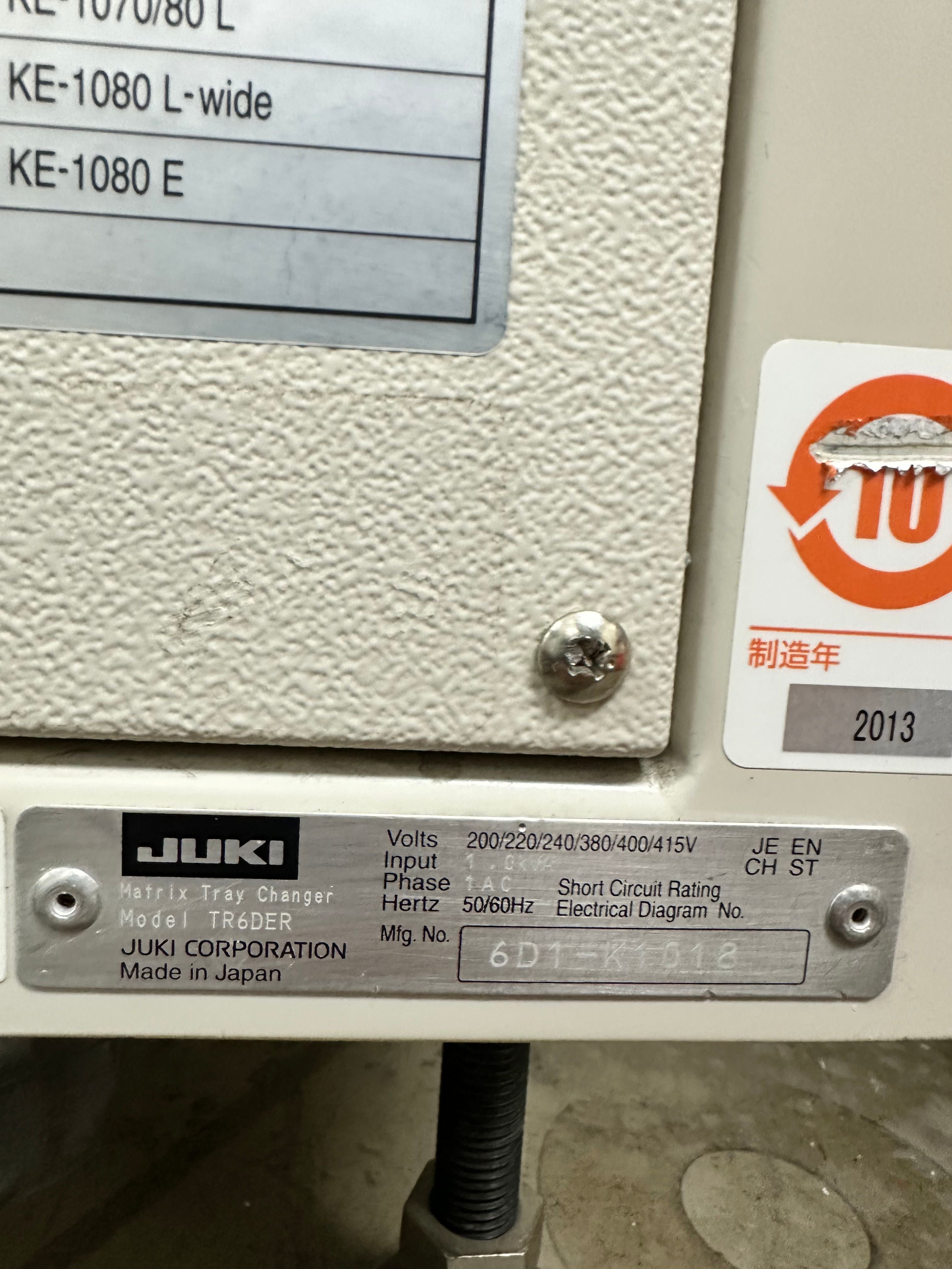 JUKI KE-1080E Pick and Place w/ TR6 #1801L1146