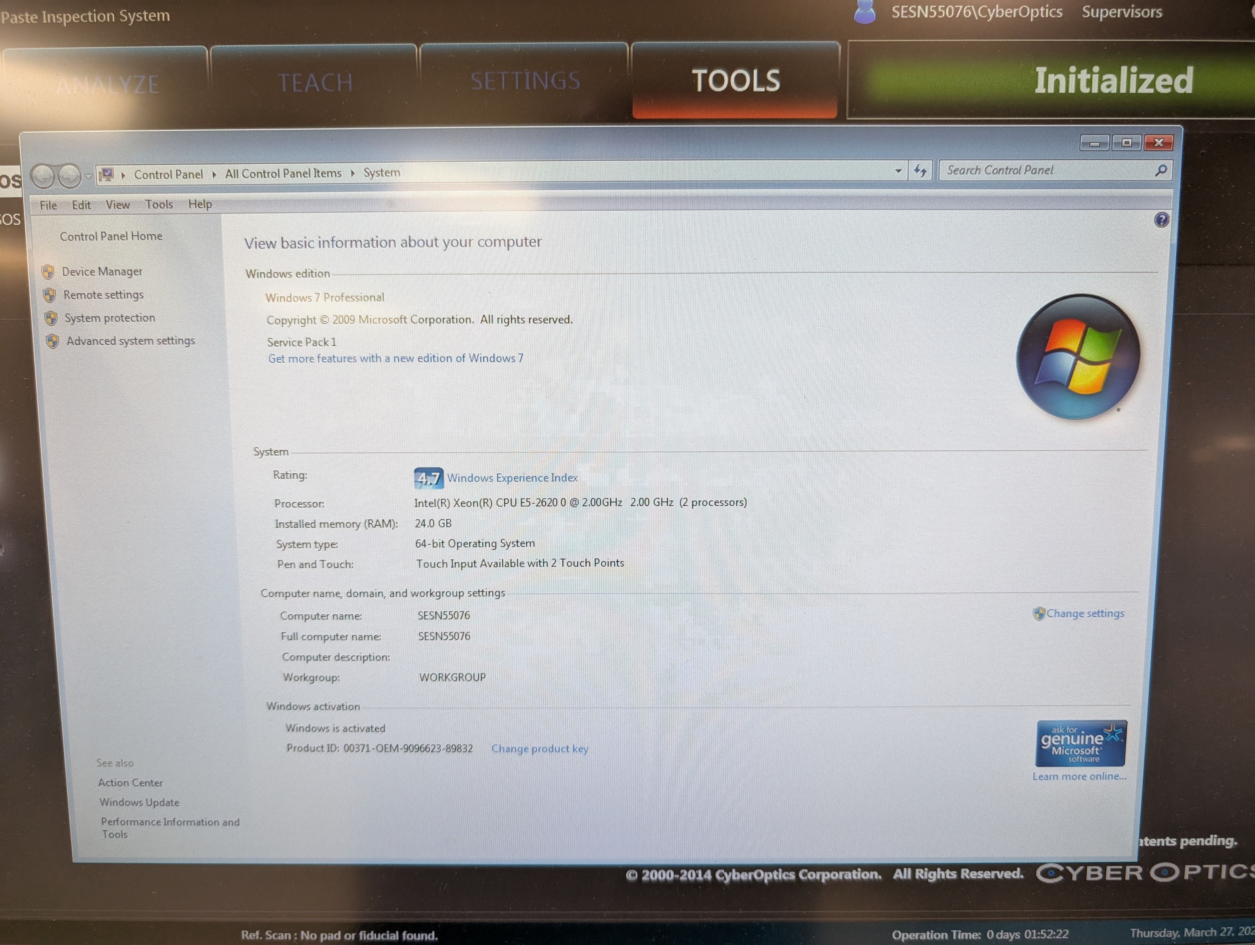 Cyberoptics SE500-ULTRA SPI - 2015 #55076