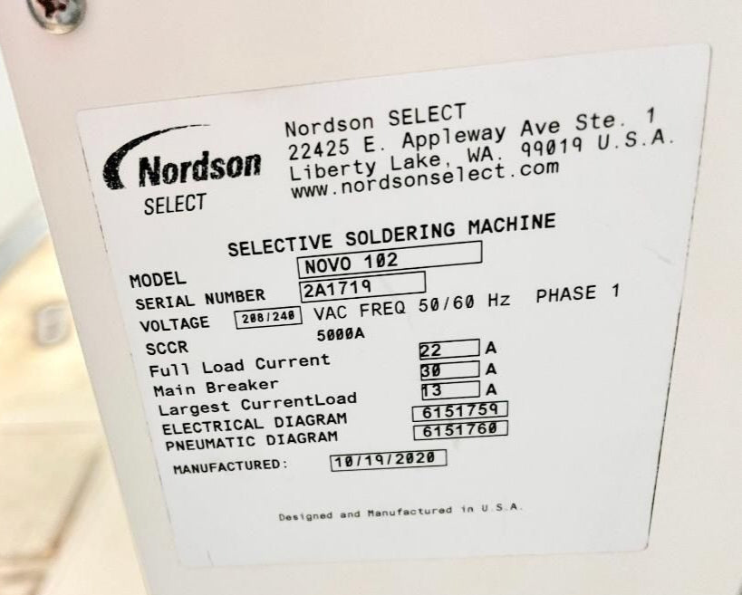 Nordson Novo 102 Lead Free Selective Solder - 2020