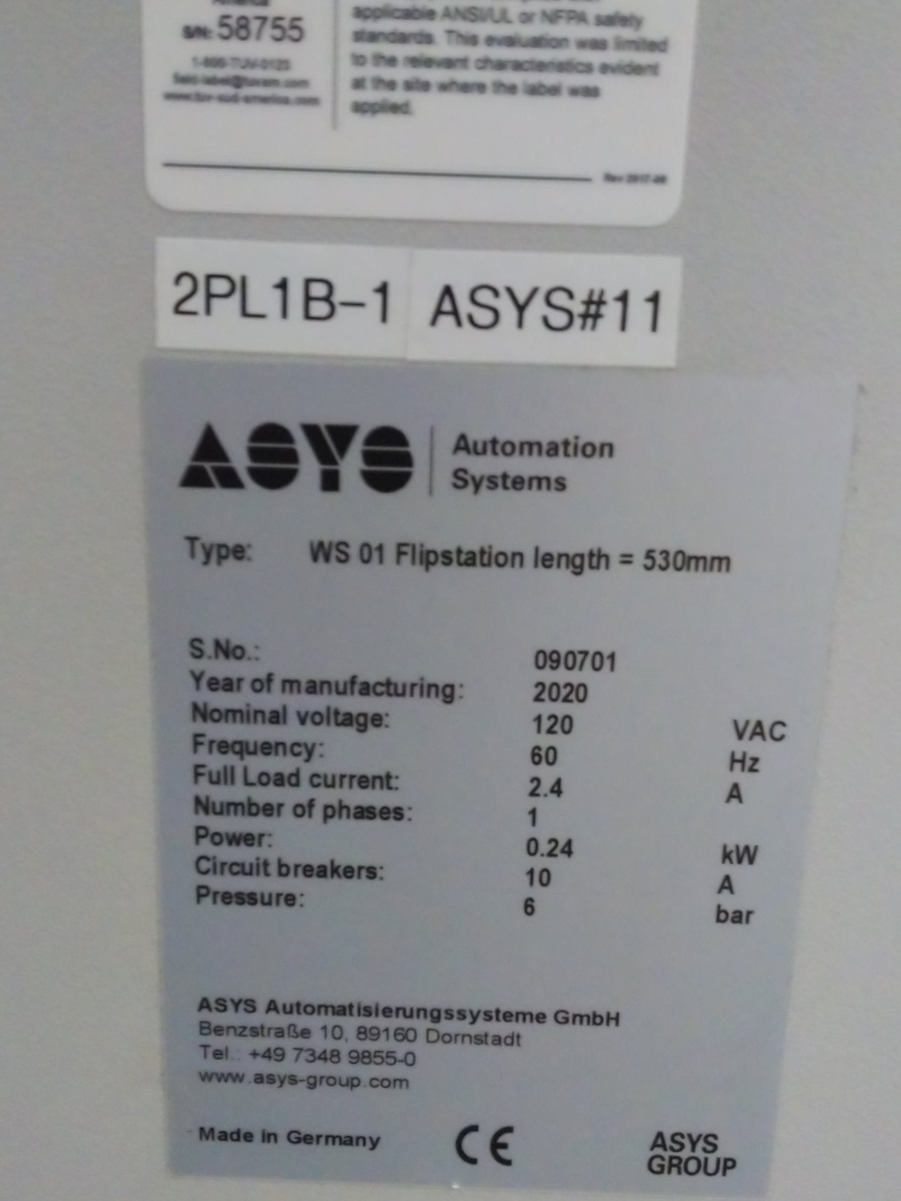 ASYS WS 01 Inverter / Flipstation length : 530mm #090701