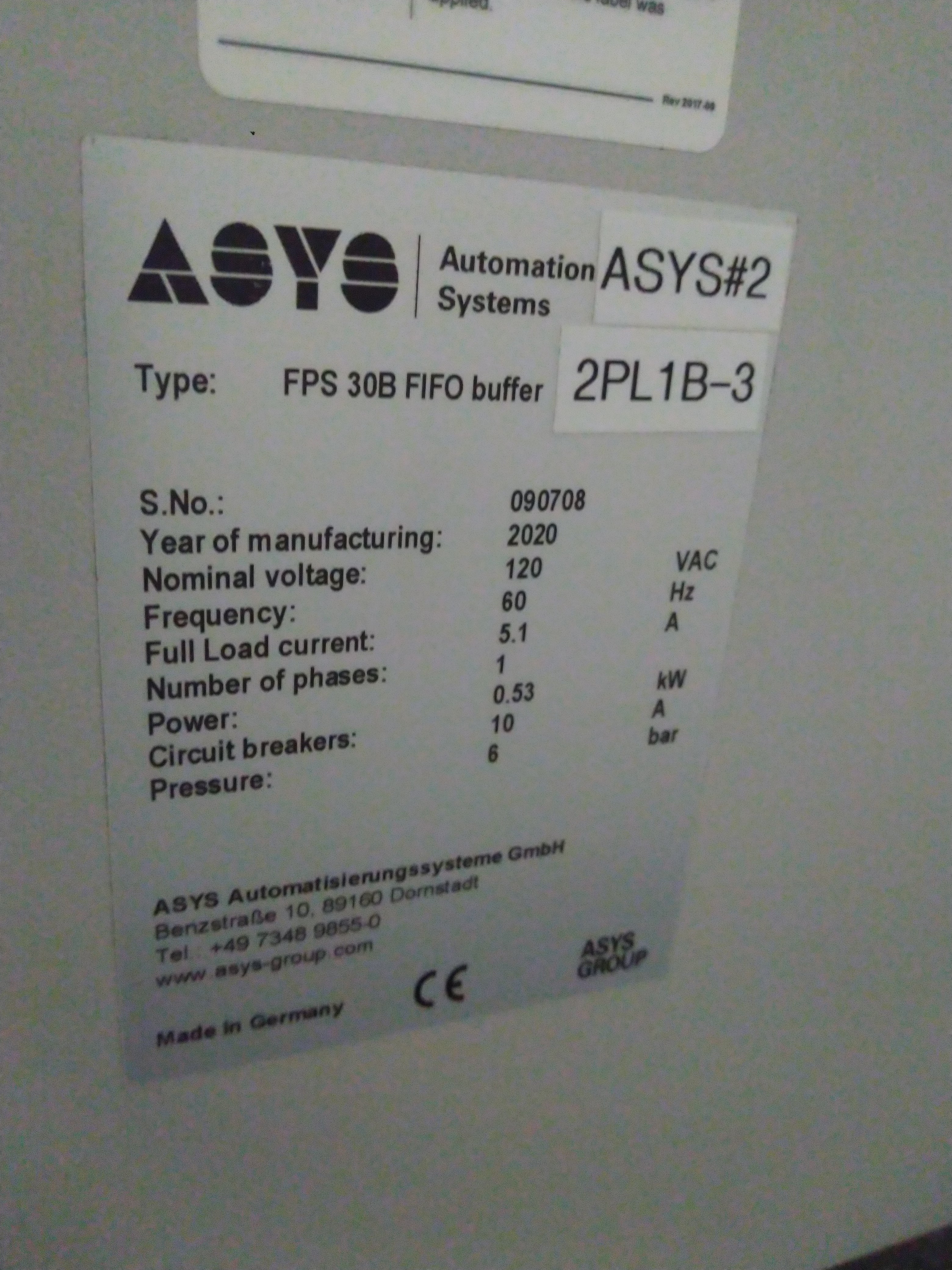 ASYS FPS 30B FIFO / LIFO 30 PCB Buffer - 2020 - #090708