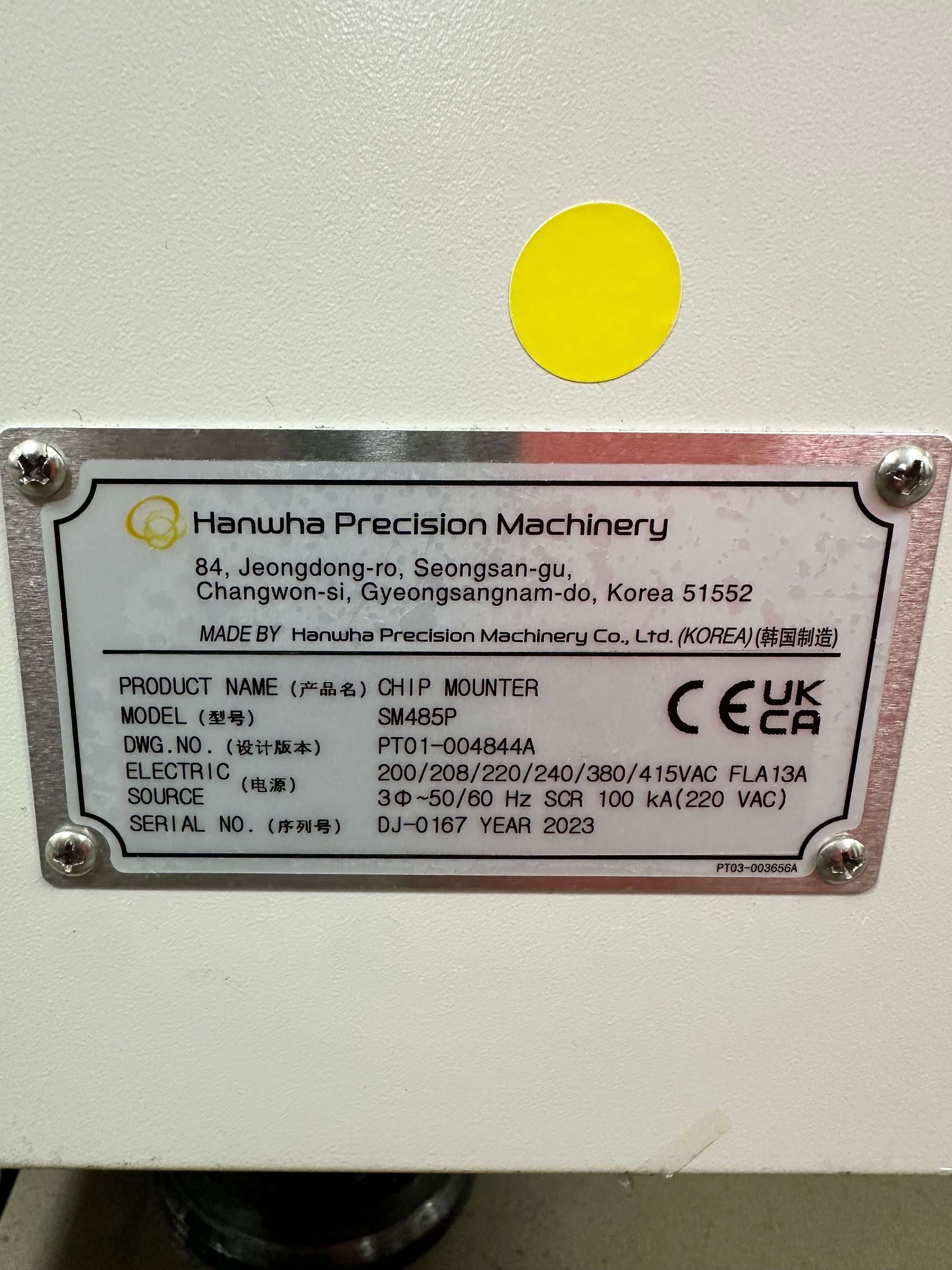 Hanwha SM485 Plus SM485P Multifunction Mounter - 2023 SN DJ-0167