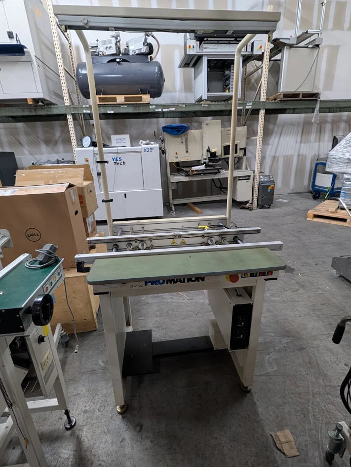 PROMATION TC-100-2 1M Transfer conveyor with overhead light # 0908040235