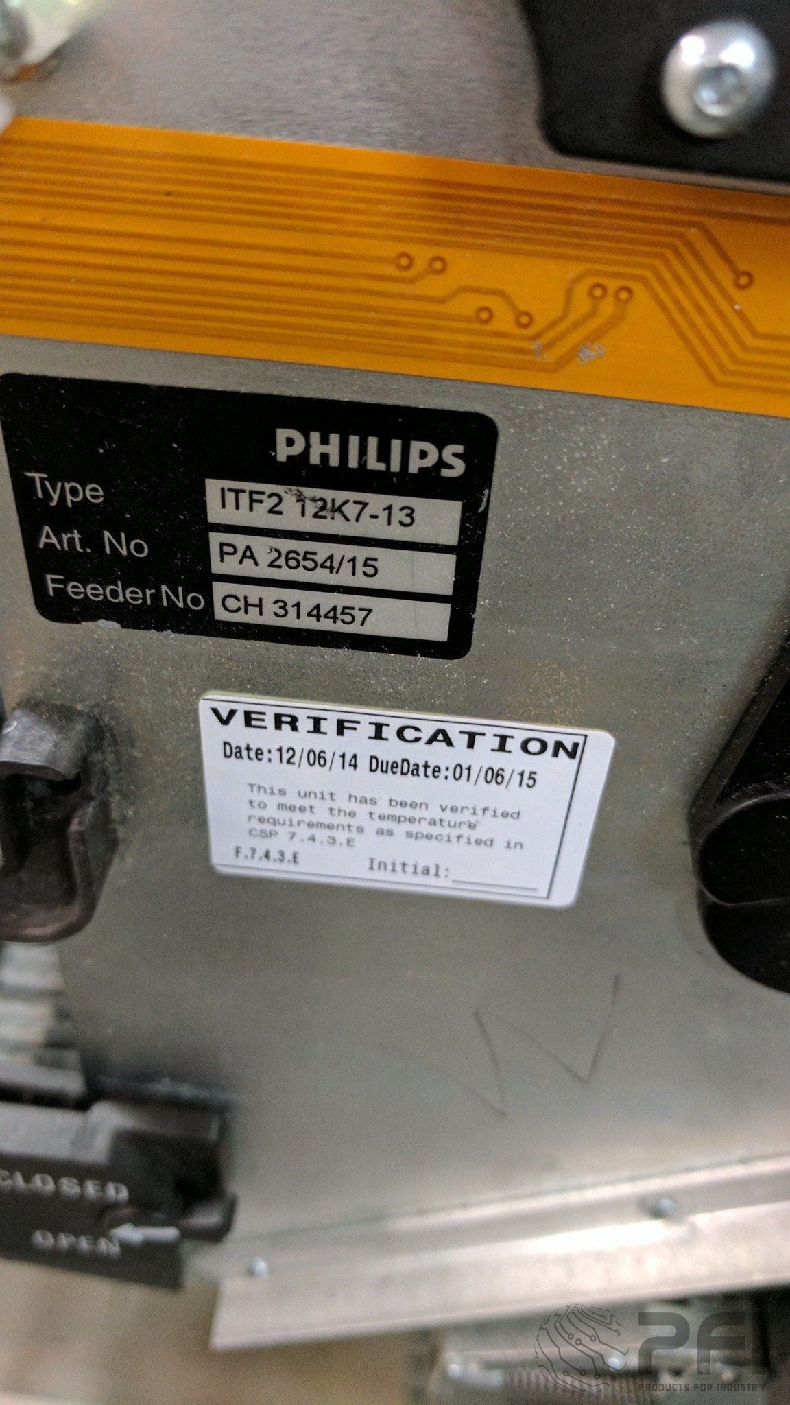 Assembleon Philips ITF2 12MM 12K7-13 PA 2654/15 tape and reel feeder recondition