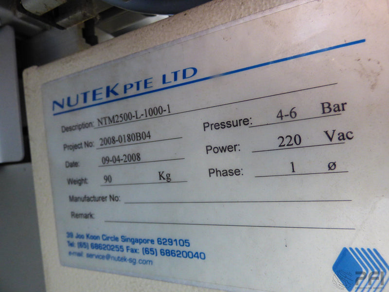 NUTEK NTM2500-L-1000-1 Reject conveyor AOI SPI 2008 NG board
