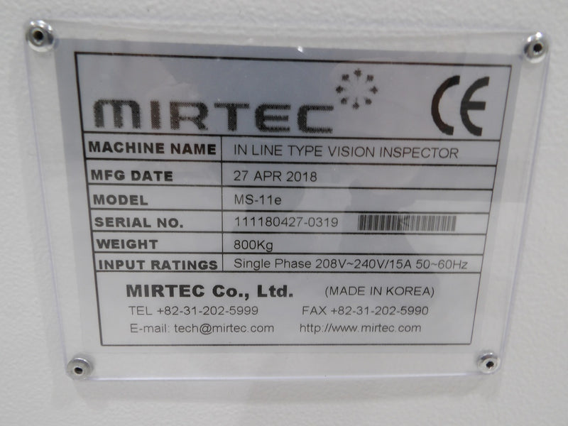 Mirtec MS-11e 3D SPI - 2018, Low Usage
