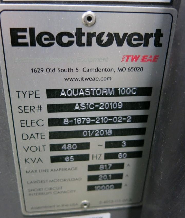 Electrovert/ITW Aquastorm 100C InLine Wash - 2018