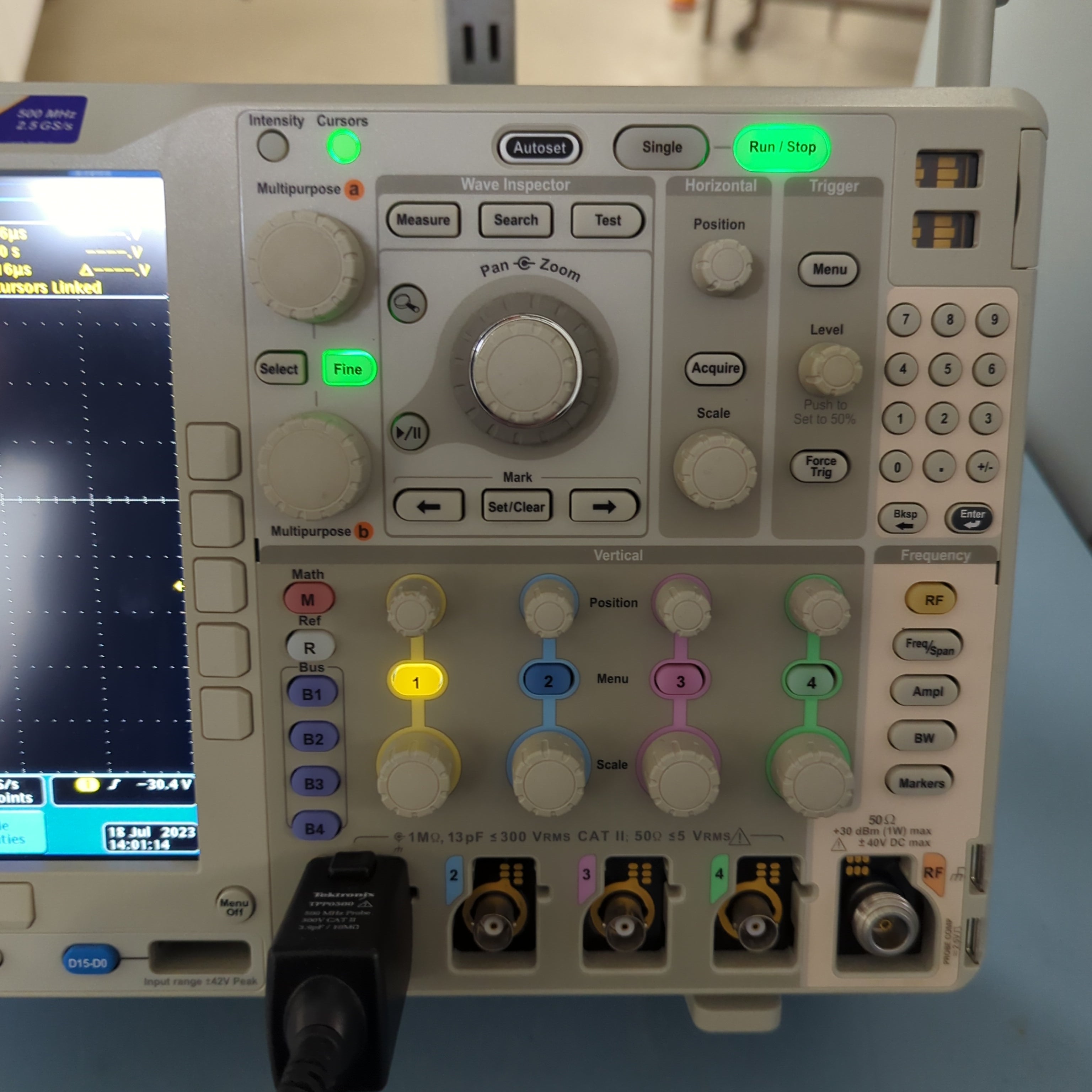 Tektronix MDO4054-3 mixed domain oscilloscope w/ logic probes