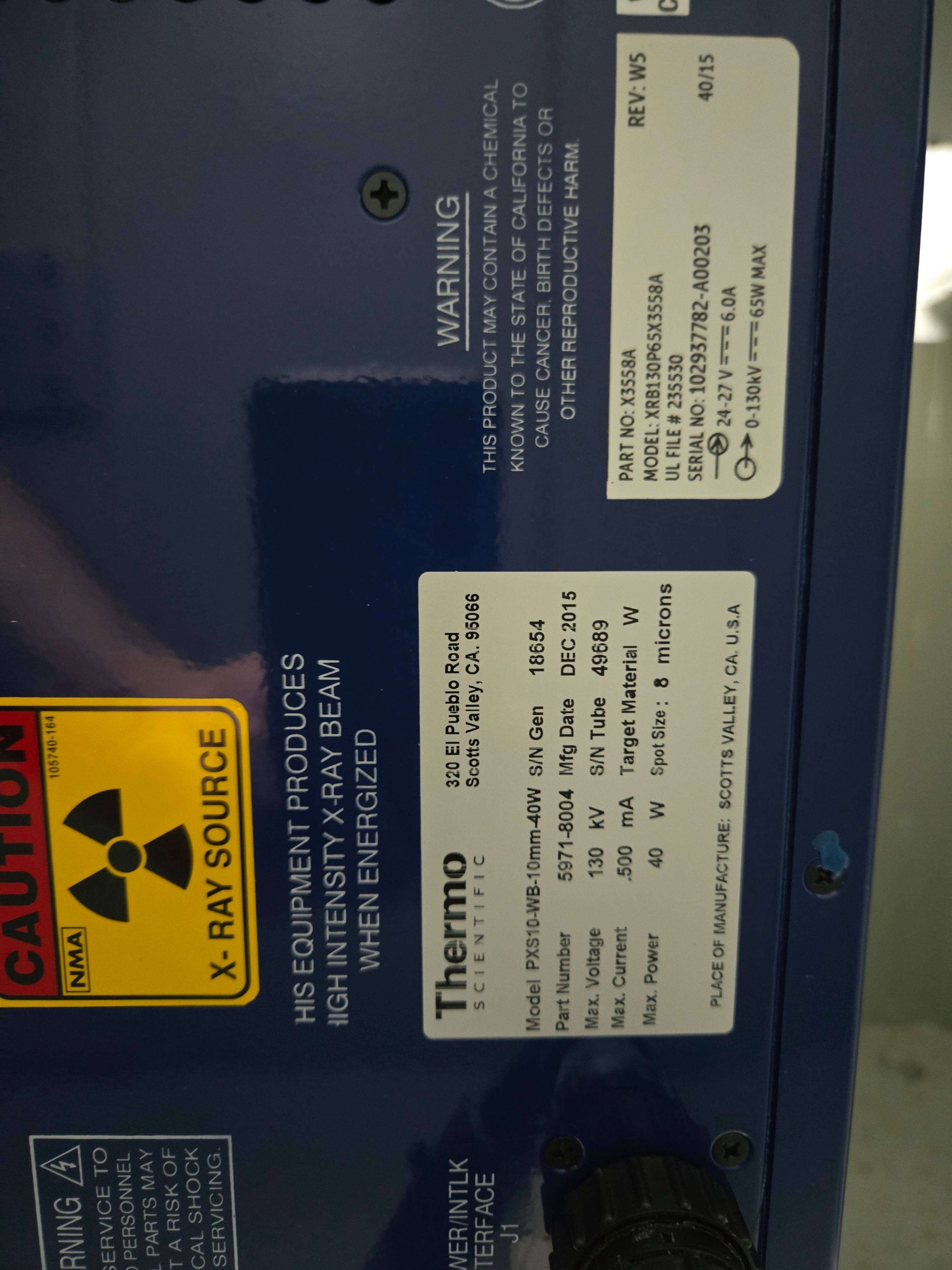 VJ ELECTRONIX Vertex II Xray  130Kv -  # 3423 - 2016