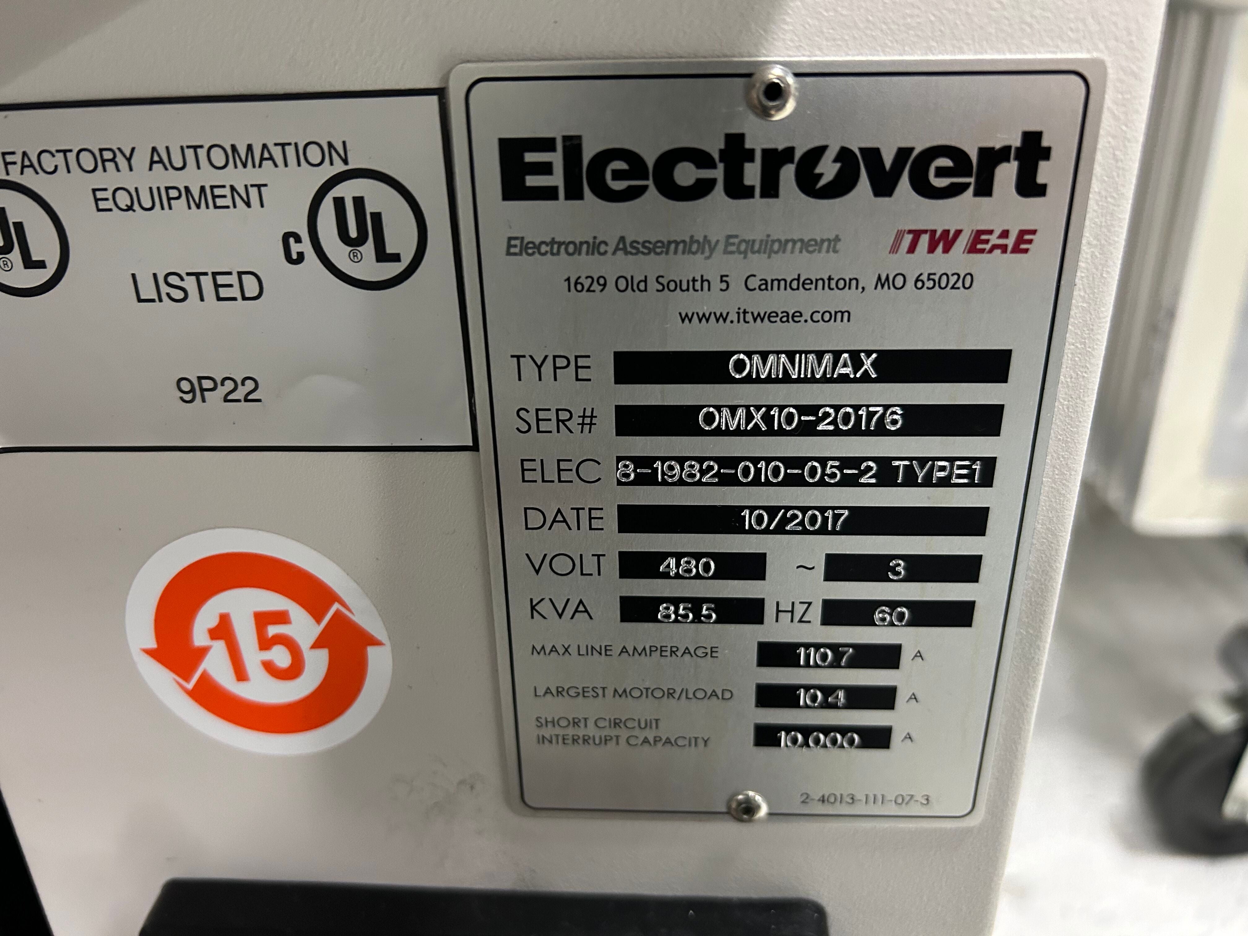 Electrovert ITW  OmniMax 10 Zone - Nitrogen Lead free Reflow oven -2017