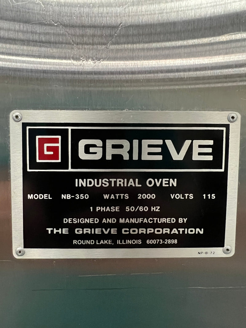 Grieve Industrial Oven Model NB-350