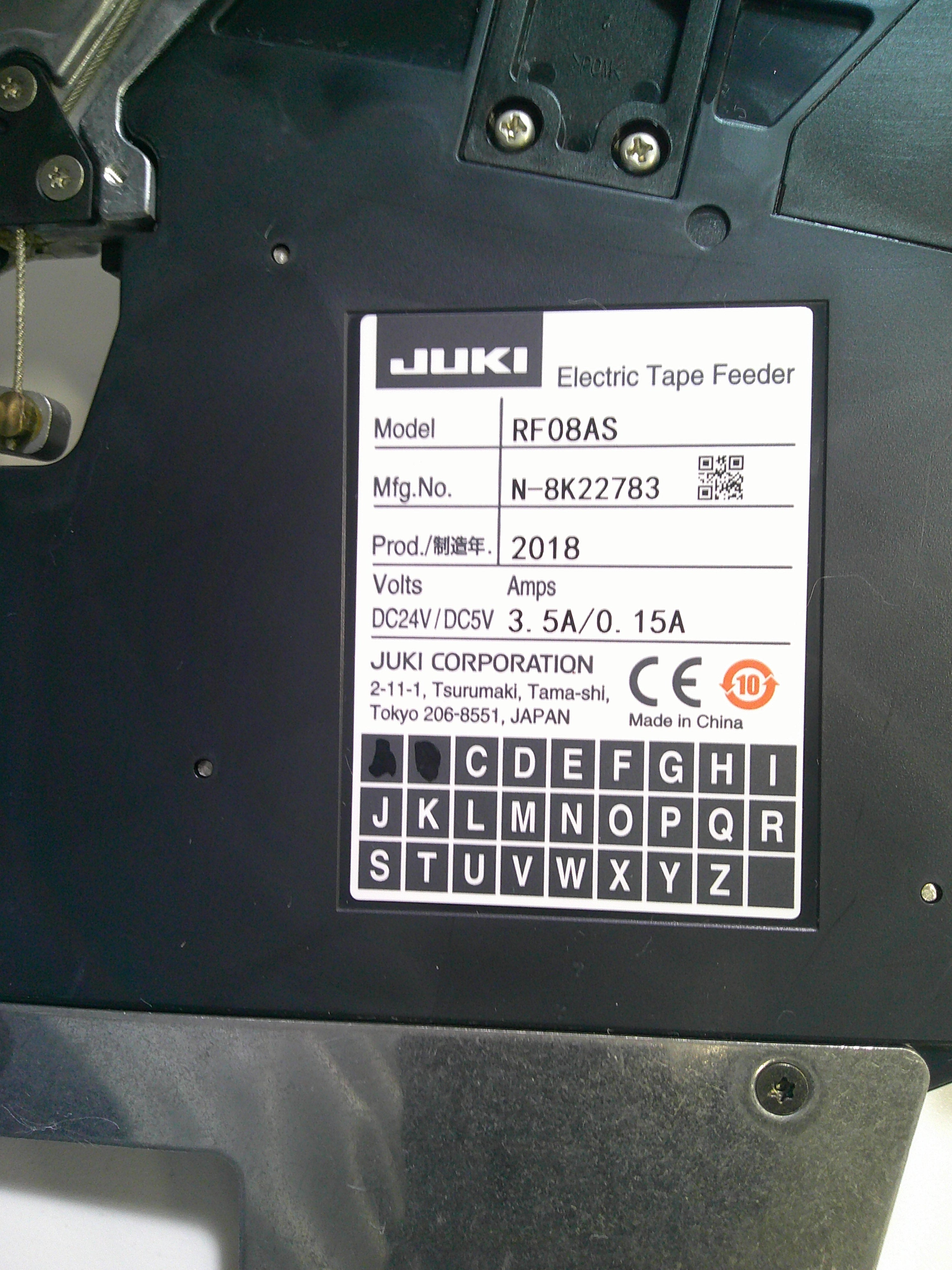 JUKI RF08AS - Electric Tape Feeder - RS-1