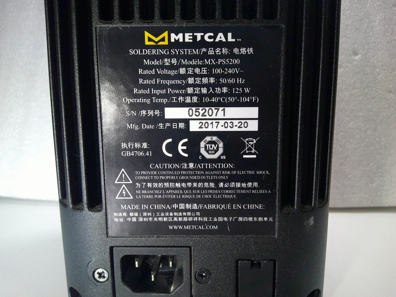 Metcal MX-PS5200 Power Supply for MX-5200 Series Soldering Hand-Piece