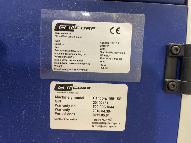 Cencorp 1001 SR PCB Router with Dust Collector