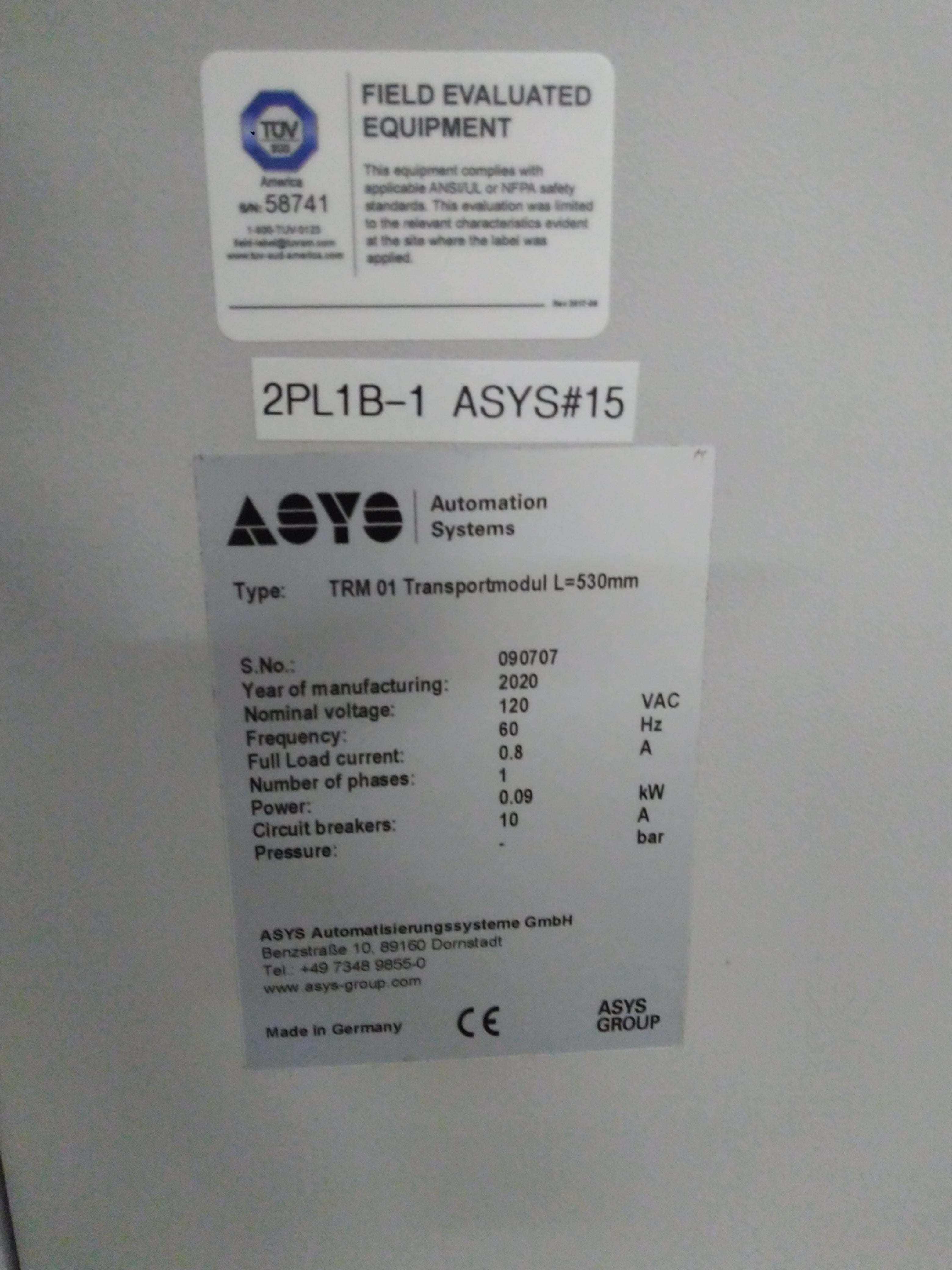 Assy Vego Dynamic TRM 01 Transfer Conveyor Length 530mm #090707