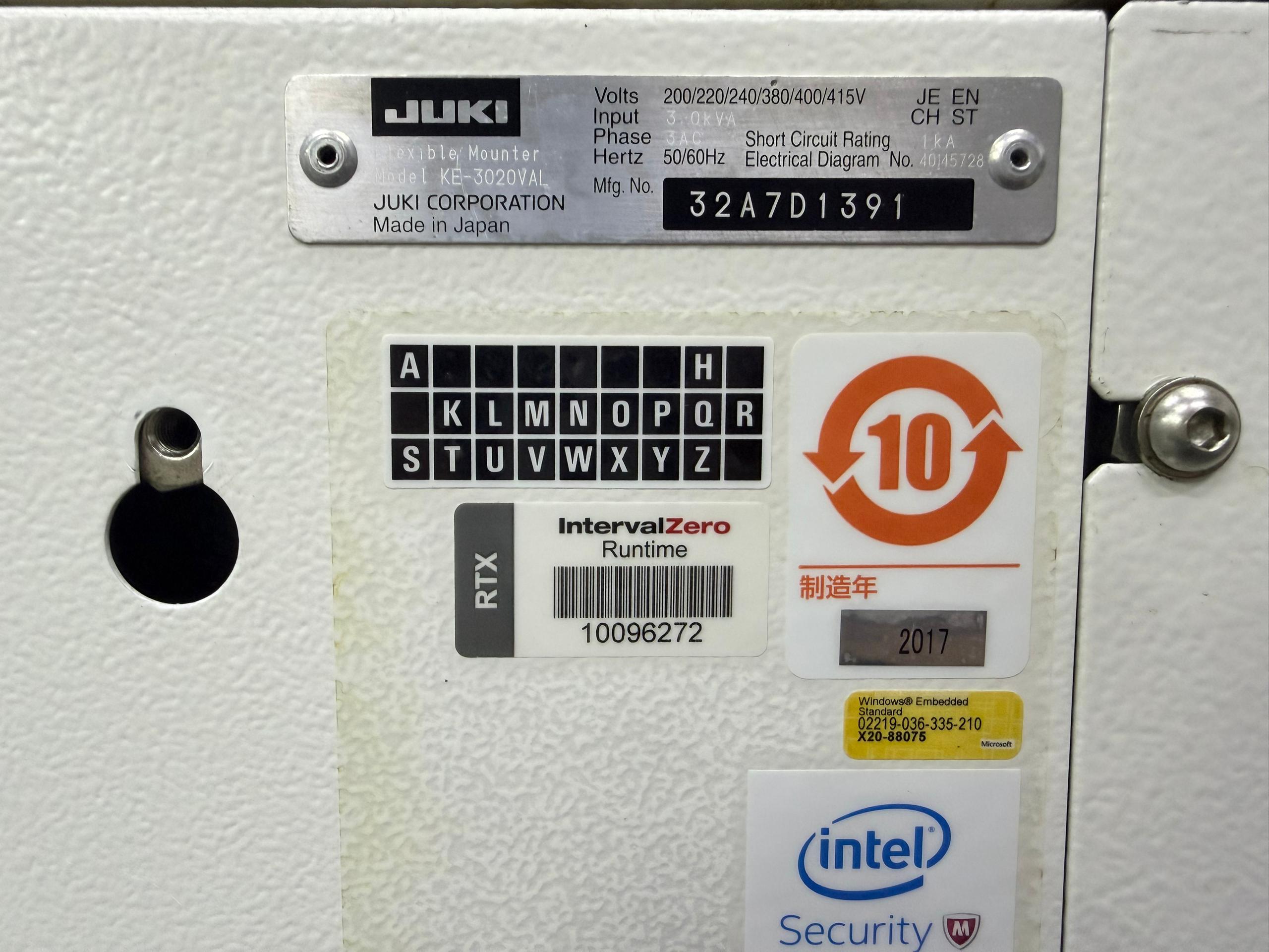 JUKI KE-3020VAL 2017 Fine Pitch Pick and place w/ TR6 Tray feeder