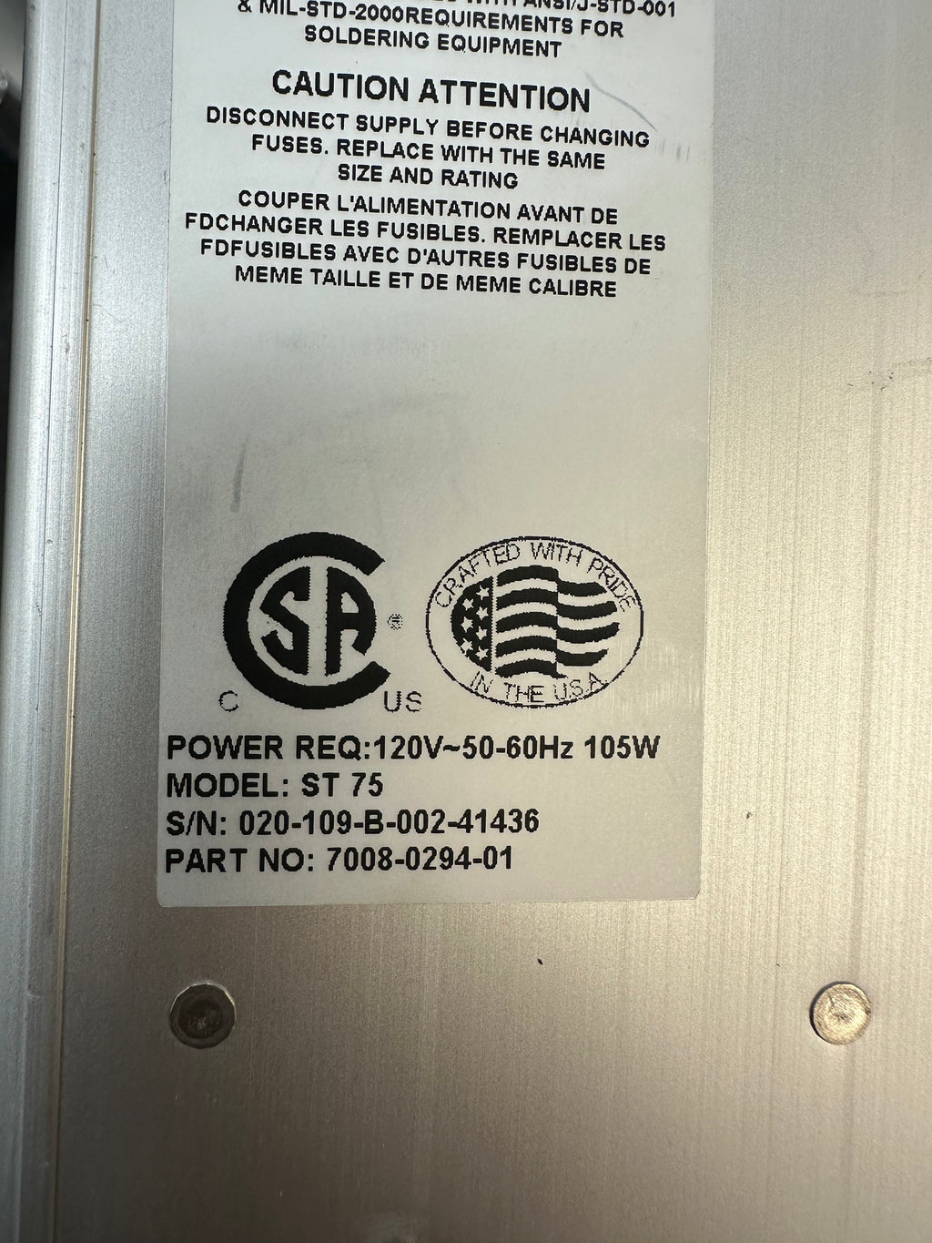 Pace IntelliHeat ST75 Soldering Station / Equipment