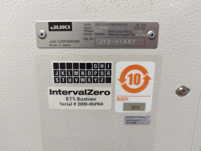 JUKI JX-100 LED Pick and Place 2014 15.3k CPH SN