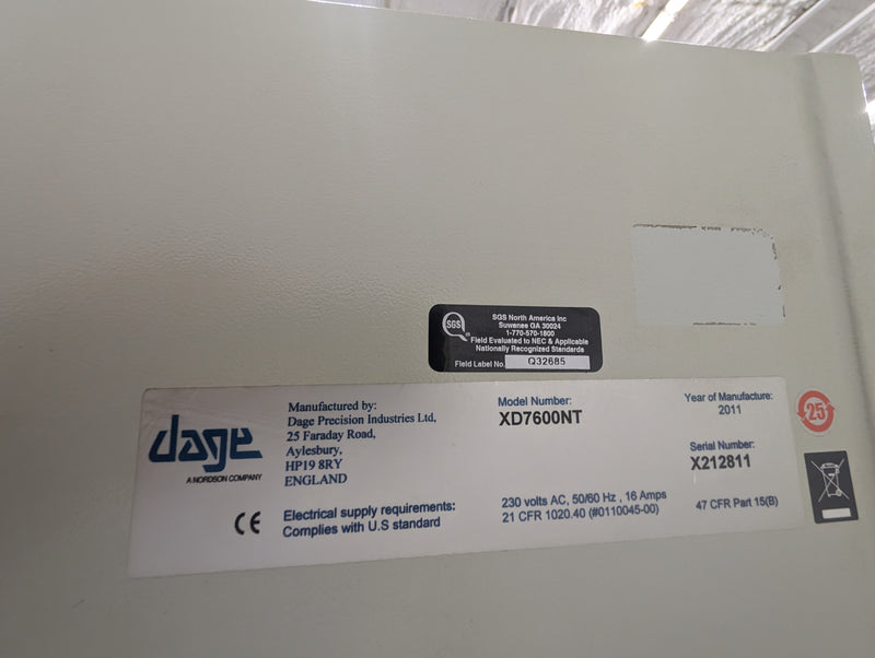 Nordson Dage Ruby FP 160KV X-Ray Windows 10, Flat Panel 10W