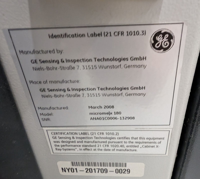 GE Phoenix Micromex 180 KV PCBA X-ray System