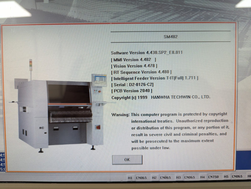Hanwha Samsung SM482 Flexible placement Machine