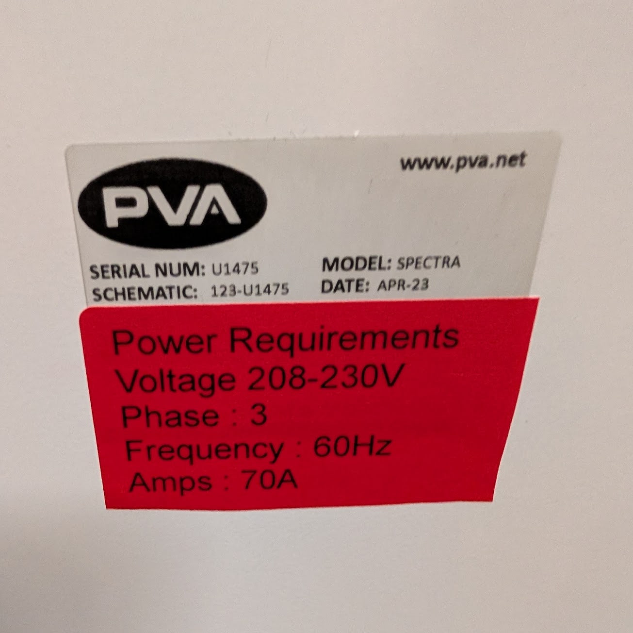 PVA Spectra - 24 2023 UV Conformal Coating Cure oven 24" wide 4 Lamp U1475