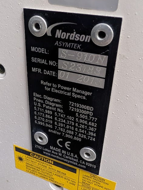 Asymtek Spectrum S-910N 2013 Inline Dispenser, DV-8000 #S23183