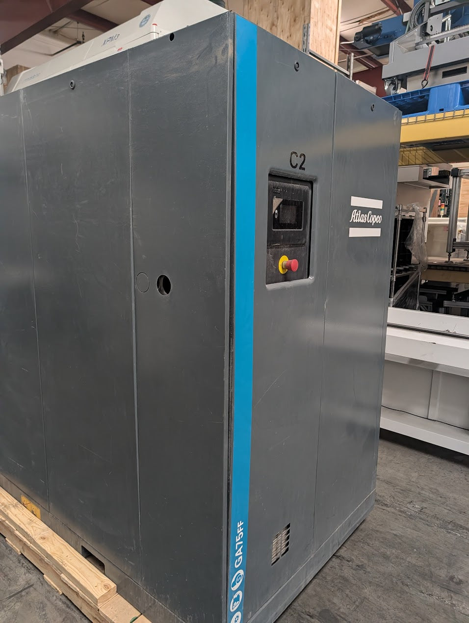 Atlas Copco GA75 FF 2023 100 HP Rotary Screw Air Compressor + FX250 2023 Dryer
