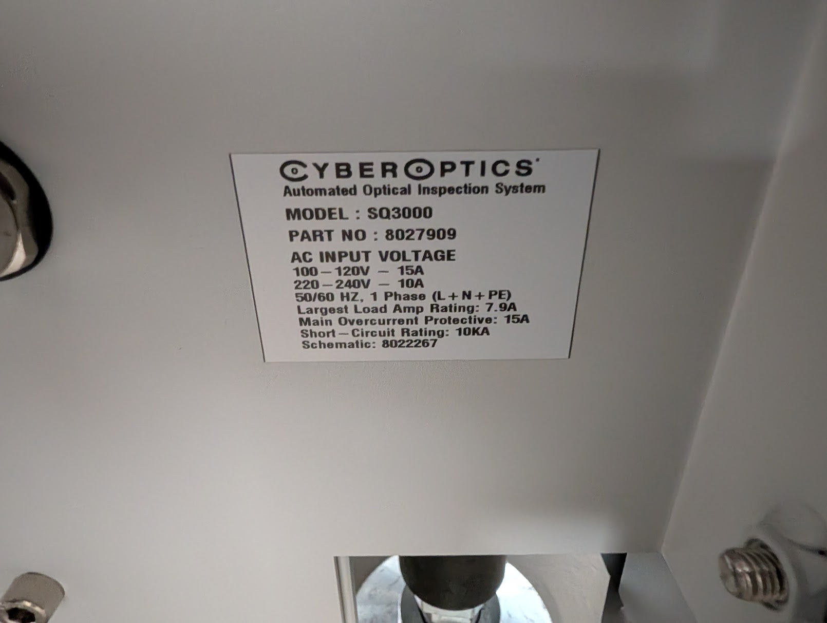 Cyberoptics SQ3000 3D AOI - 2022 # #S2201