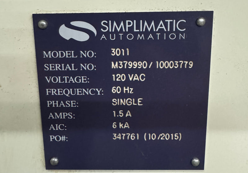 Simplimatic Automation Cimtrak 3011 Single Stage Conveyor