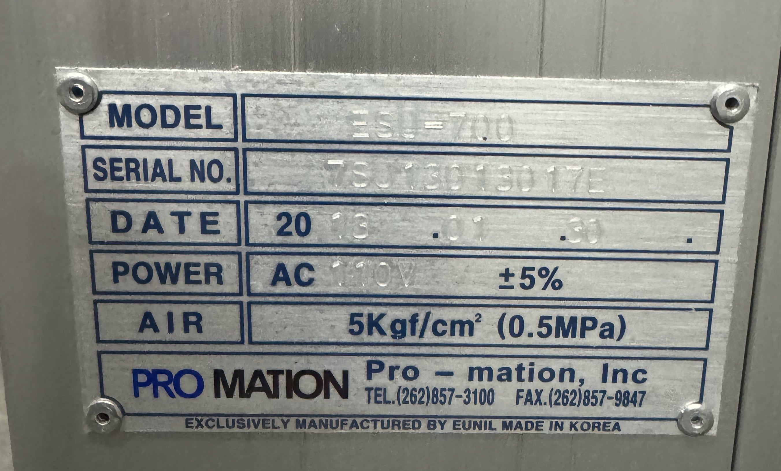 Promation ESU-700 End of Line magazine loader #7SU13013017E