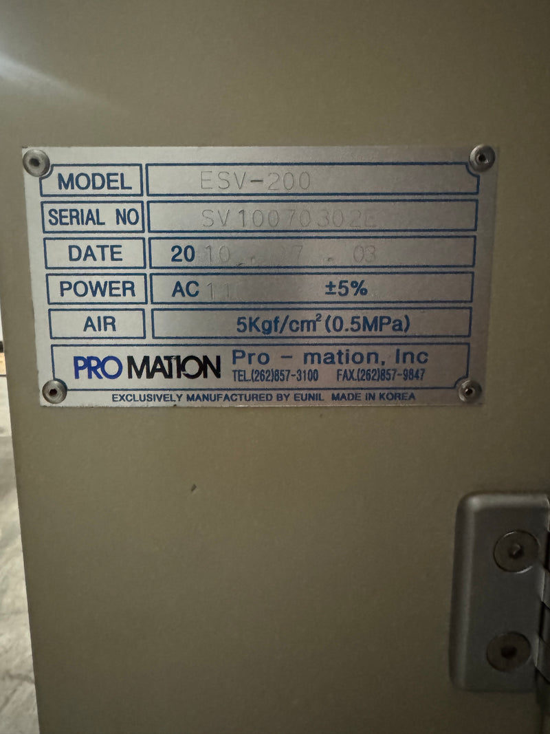 Promation ESV-200 Vacuum Bare Board Loader 2010 SV10070302E