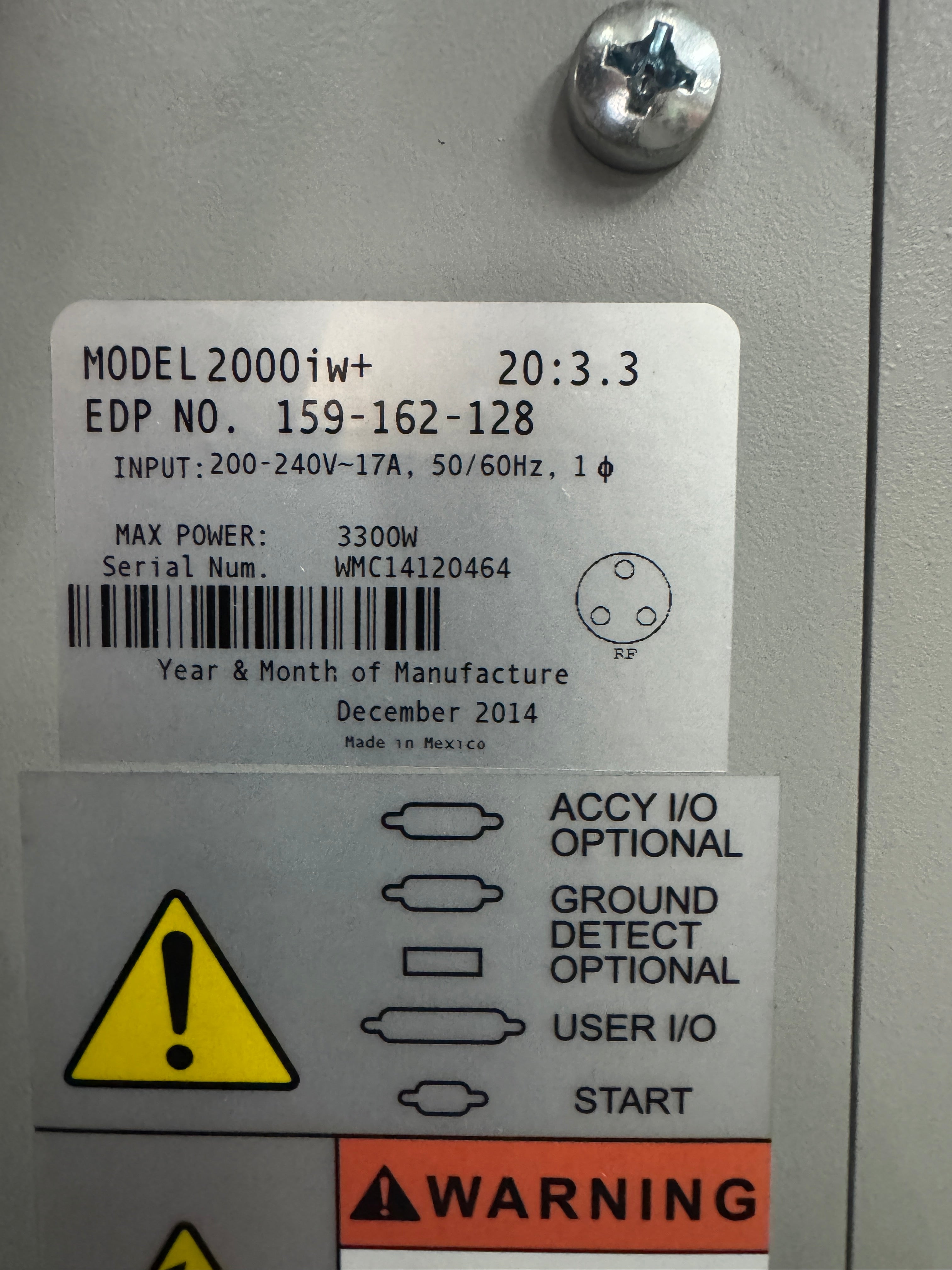 Branson Ultrasonics Welder 2000iw+ 20:3.3 3300 Watt 20Khz