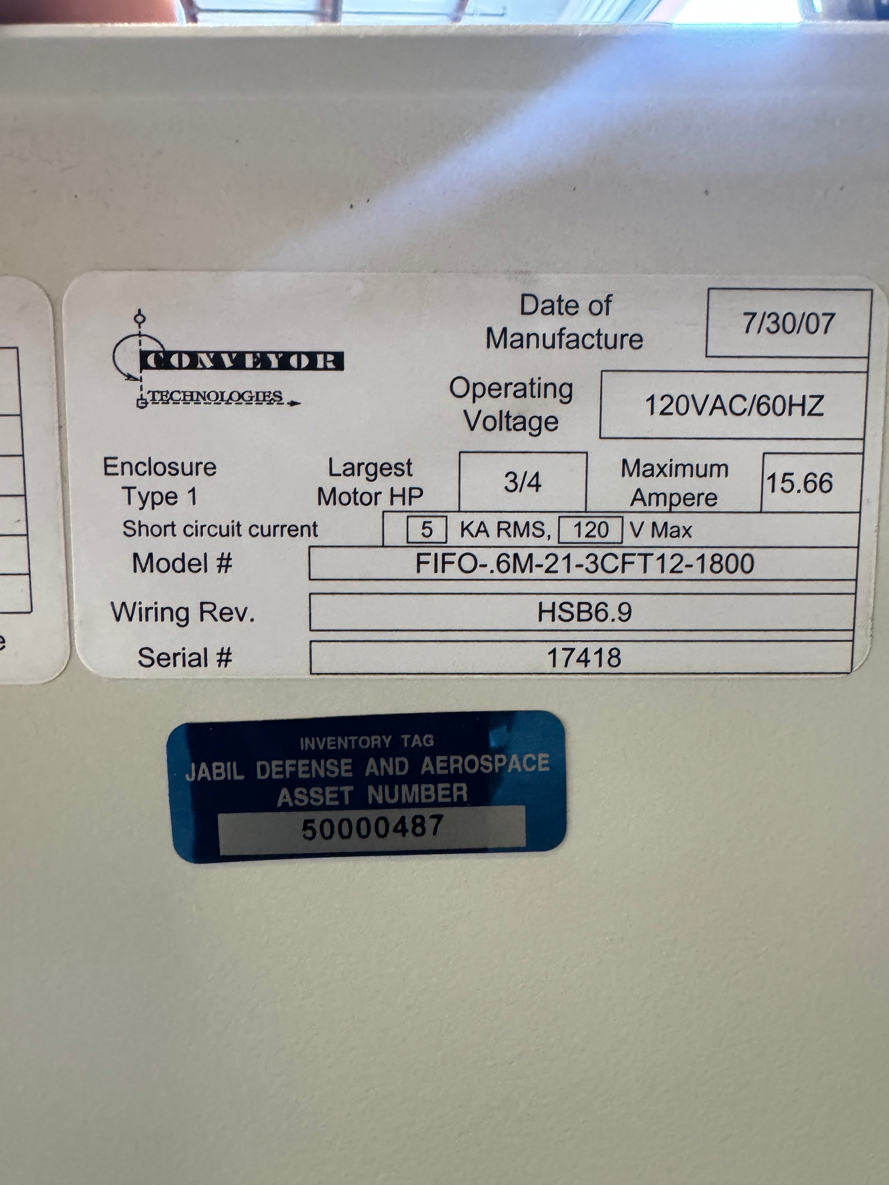 CTI Conveyor Technologies FIFO Buffer - FIFO-.6M-21-3CFT