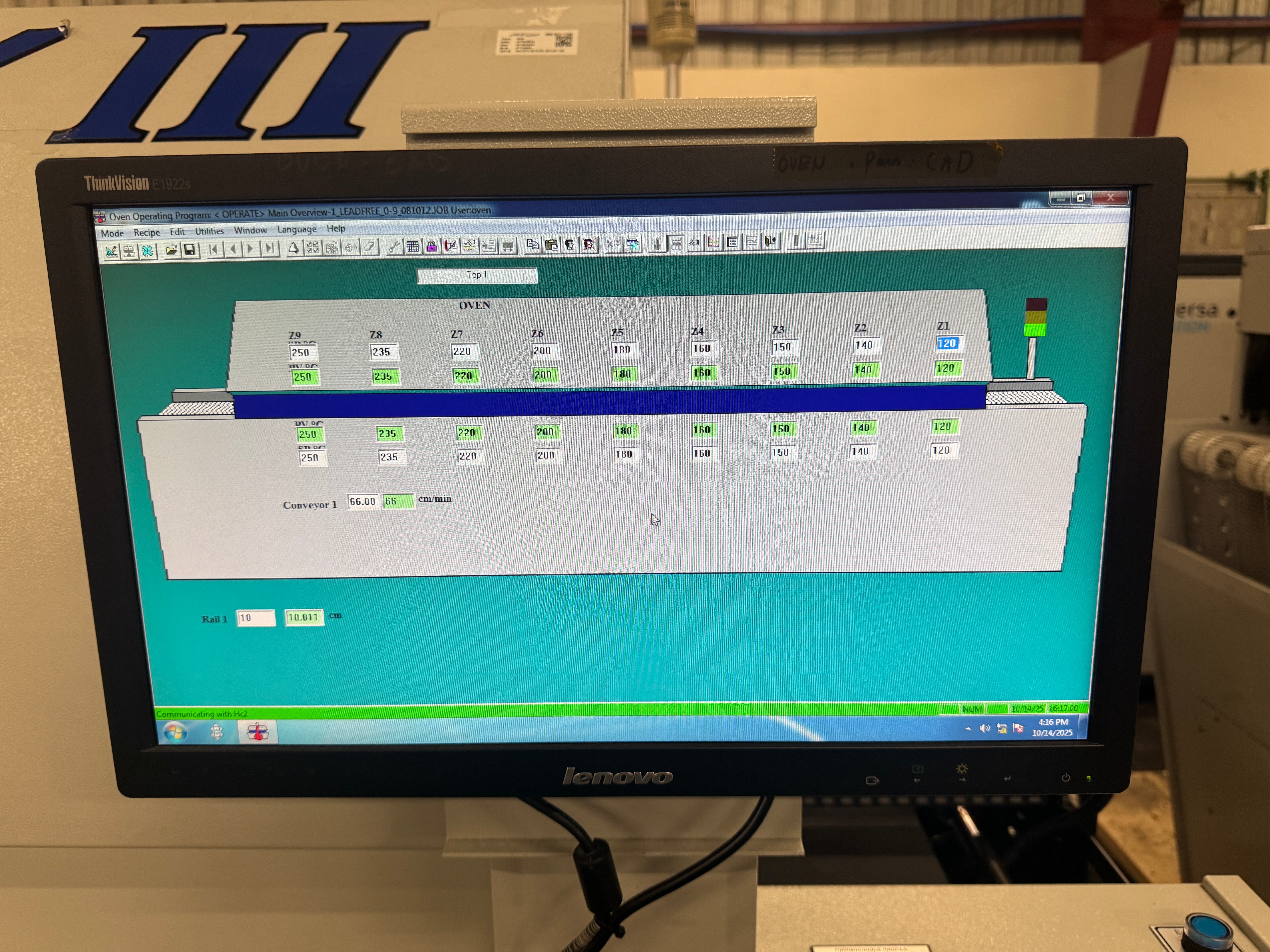 Heller 1809MKIII 9 zone lead free reflow oven - Right to Left - 2015 480V