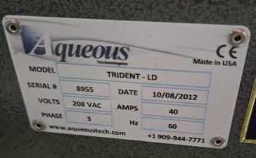 Aqueous Technologies Trident -LD Batch Wash with Eco-Cycler - 2012