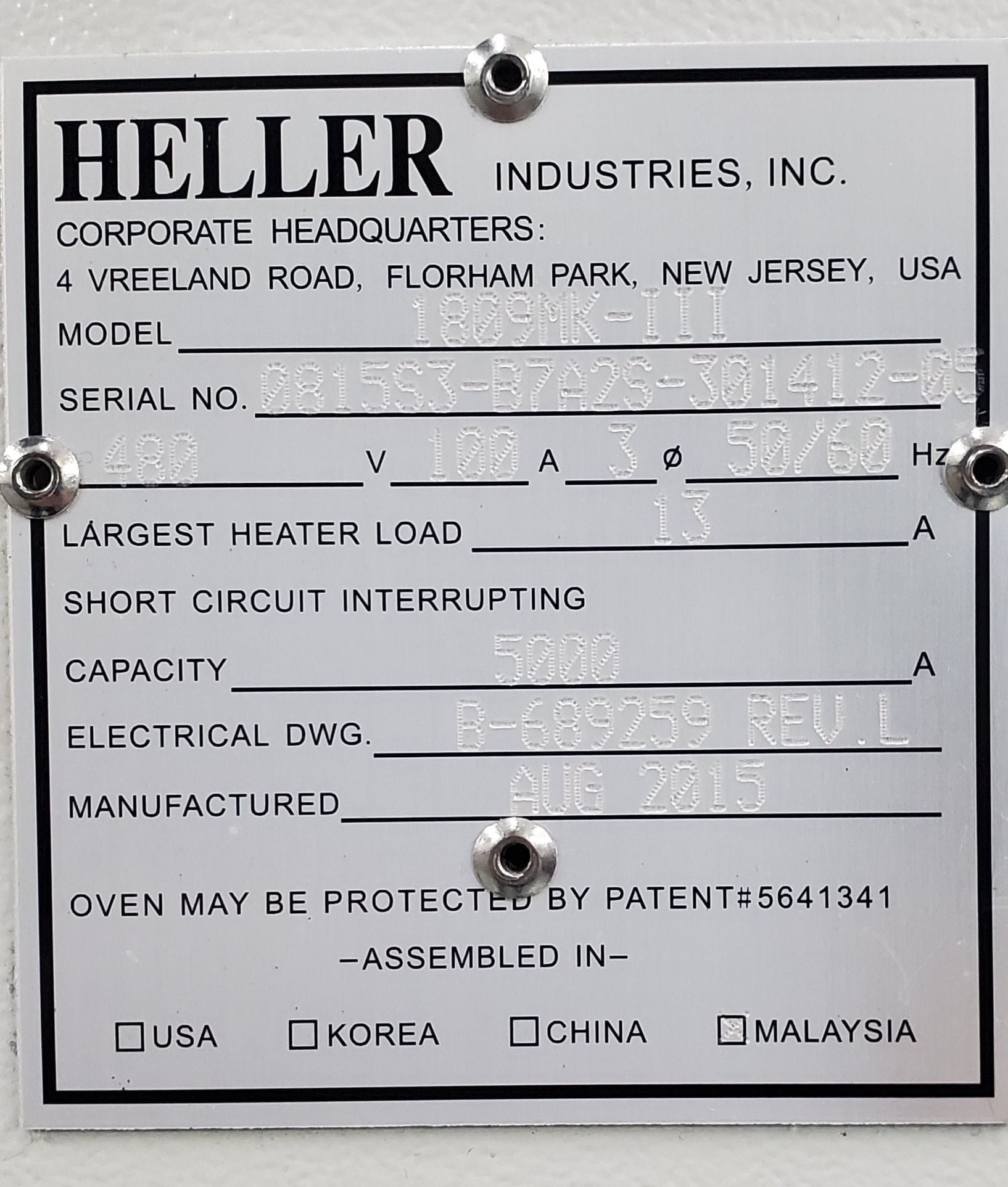Heller Industries 1809MKIII 9 Zone Lead Free Reflow Oven - 2015 # 301412-05
