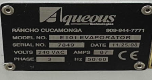 Aqueous Technologies Wastewater Evaporator