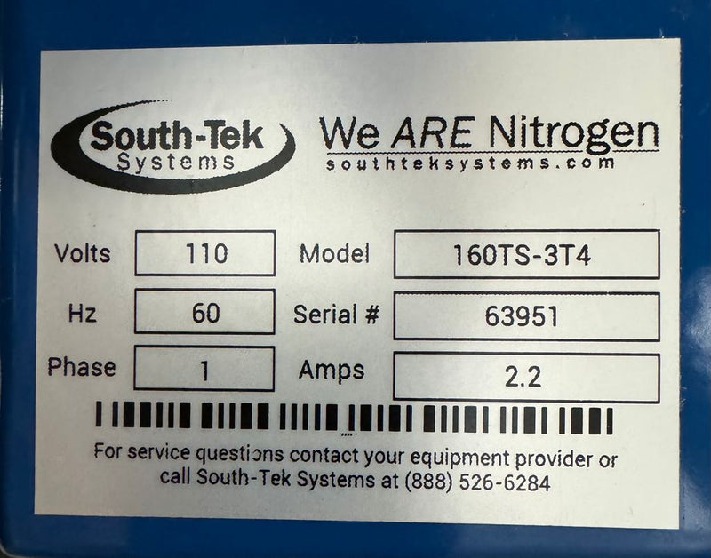 South-Tek Systems 160TS-3T4 Nitrogen Generator System