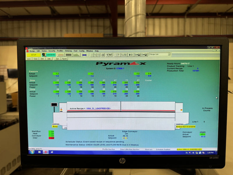 BTU Pyramax 100A lead Free Reflow Oven -2012