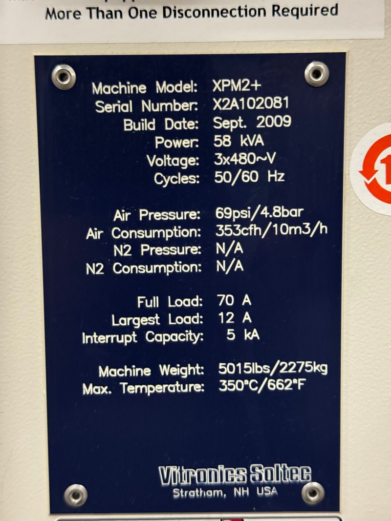 Vitronics Soltec XPM2+ 1030 10 Zone Reflow Oven